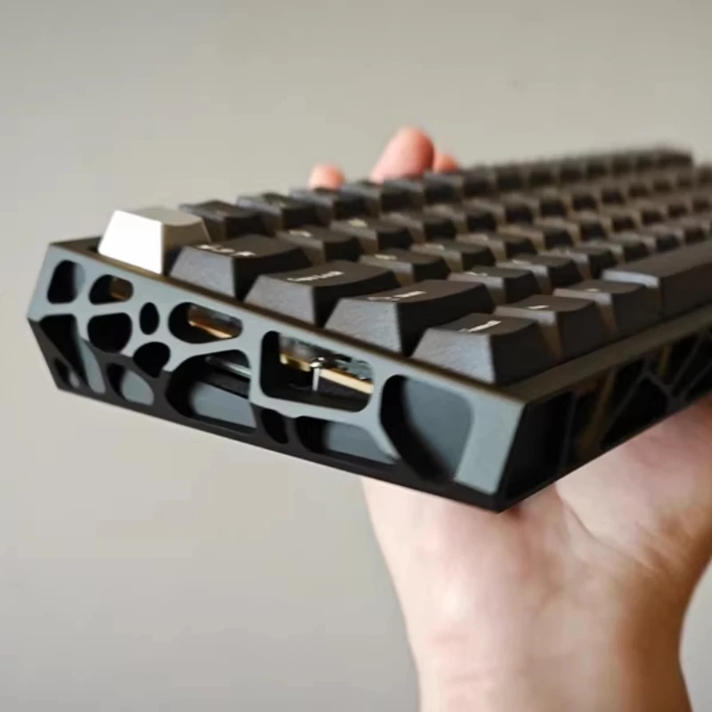 Neue Holy60 Hohl Tastatur Shell GH60 Aluminium CNC Tray Mount Benutzerdefinierte Mechanische Tastatur Fall Unterstützt Mad60 Wooting60he Rakka Image