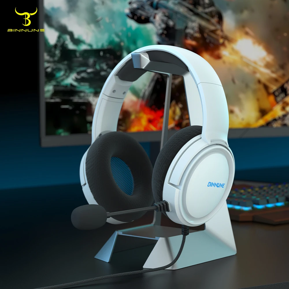BINNUNE Gaming-Headset mit Mikrofon für PS4 PS5 Xbox Series X | S Xbox One PC Switch Kabelgebundene Gaming-Kopfhörer für Playstation 5, Xbox 1 Image