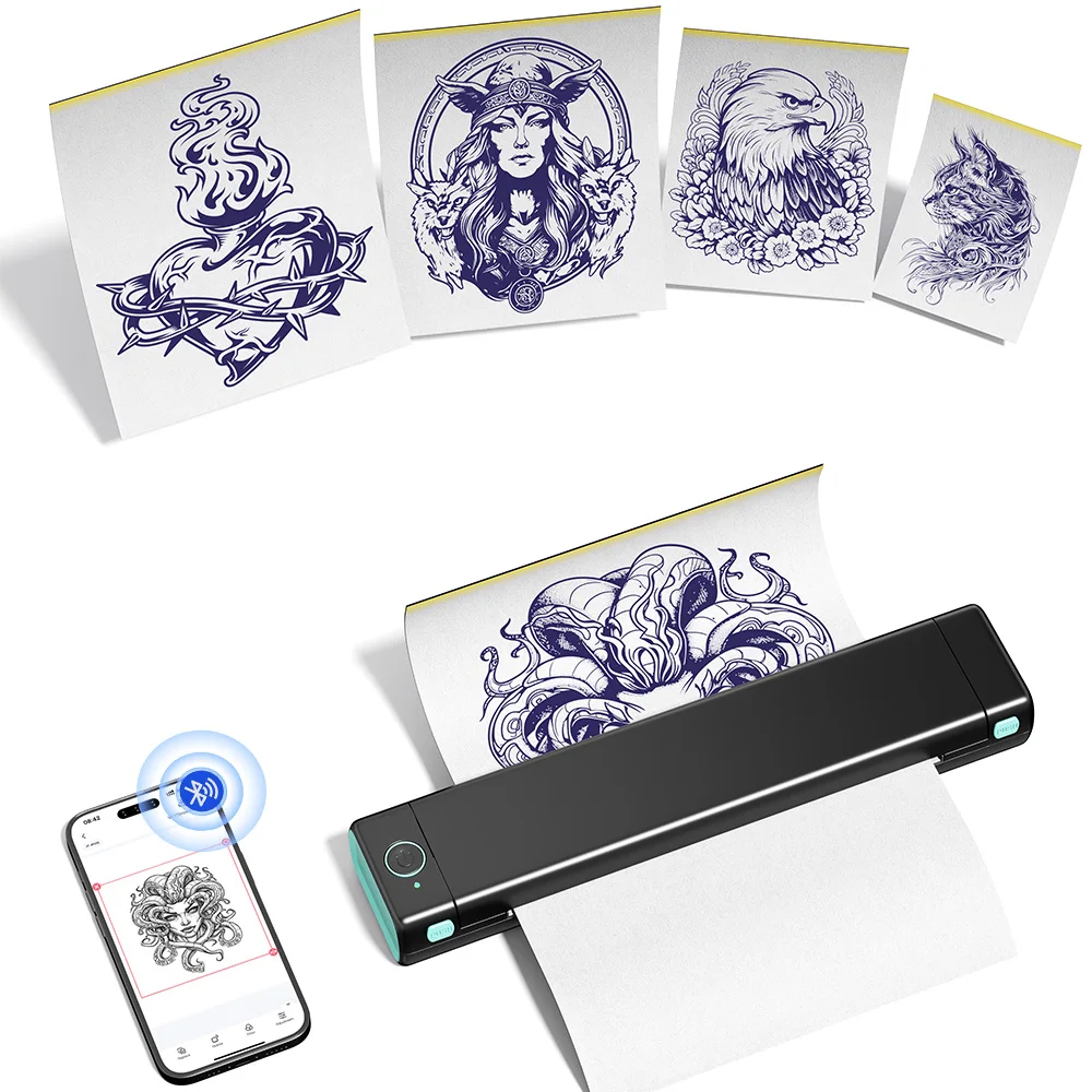 M08F Tintenloser tragbarer A4-Thermodrucker Bluetooth PDF Excel Wortdruckmaschine Papierrolle für Büroarbeit Zuhause Image