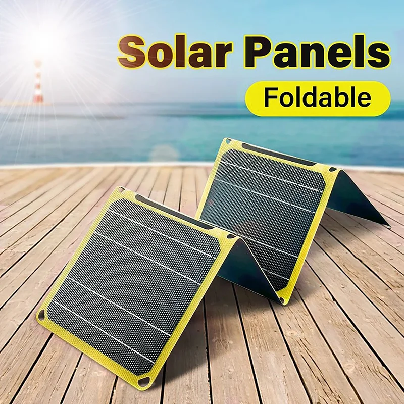ETFE-Solarpanel, 30 W, 40 W, leistungsstarkes, monokristallines, wasserdichtes, faltbares Außenzellen-Ladegerät für Reisen von Mobiltelefonen Image