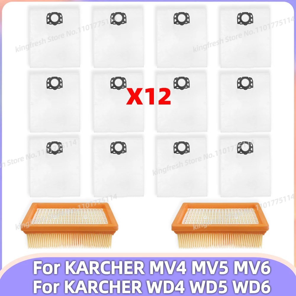 Waschbarer Staubbeutel passend für KARCHER MV4, MV5, MV6, WD4, WD5, WD6, WD5P, WD6P Premium Staubsauger. Ersatzteile Image