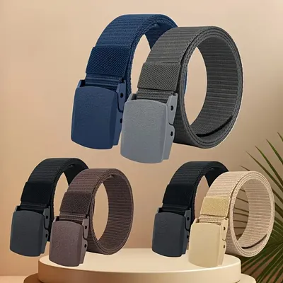 Men's Belt Outdoor Casual Canvas Belt Plastic Buckle Nylon Tactical Belt Pair With Pants Jeans Belt Sports Belts For Men Women