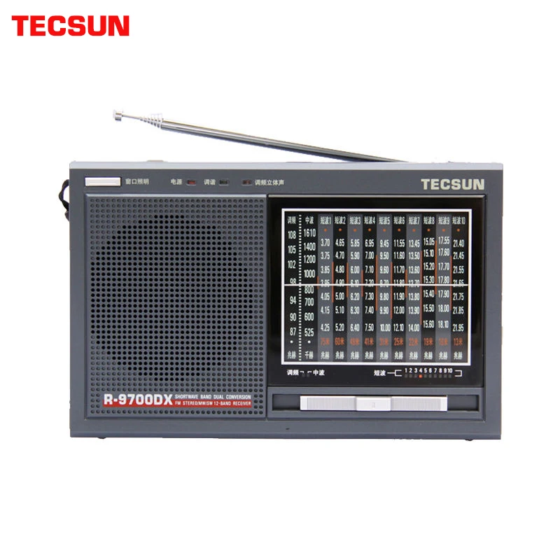Tecsun R9700DX Original SW MW FM World Band Radio Receiver Hochempfindliches tragbares AM FM Kurzwellenradio mit Lautsprecher