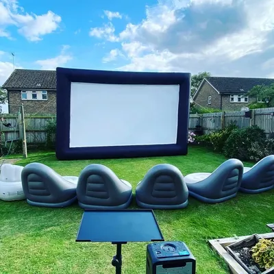 Large Inflatable Tv Movie Screen Projector Foldable Portable Outdoor Stand Yard Projector Screen