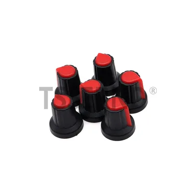 30 Stück WH148 Potentiometerknöpfe 15 x 17 mm 6 mm Potentiometer-Kunststoffknöpfe Kappe 5 Farben Image