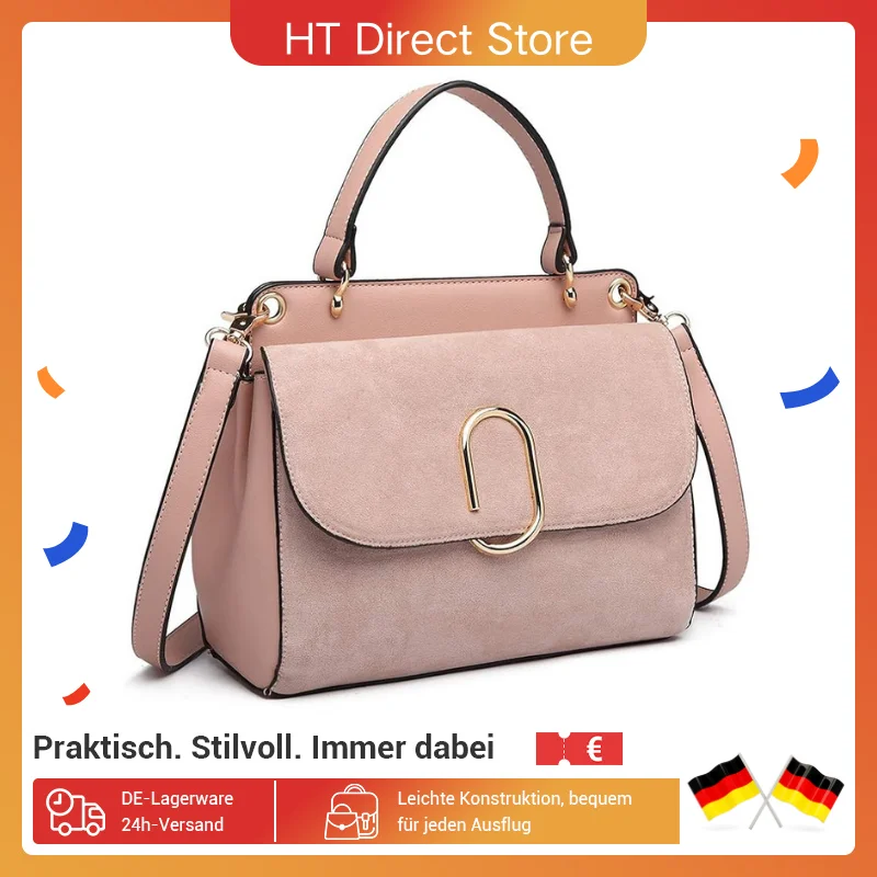 Miss Lulu Kleine Handtasche Damen, Elegante Schultertasche, Umhängetasche aus Kunstleder, Stilvoller Shopper für Damen