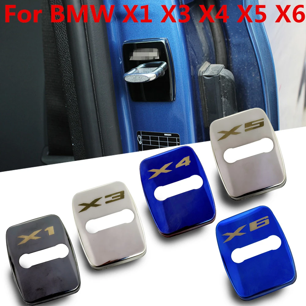 FLYJ 4PCS Auto Türschloss abdeckung Anti Rost protector Schnalle Abdeckung Für BMW X1 X3 X4 X5 X6 F25 f26 E84 E83 E71 E70 E72 Image