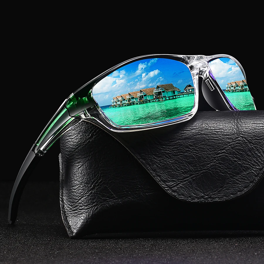 Modische Vintage-Sonnenbrille mit klarem Rahmen für Autofahren, Angeln, Radfahren, Sport, Herren, Damen, Laufen, Bergsteigen, Sport-Sonnenbrille