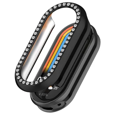 Hollow PC Diamond Case für Mi Band 9 Zubehör Bling Diamond PC Bumper Shell für Xiaomi Mi Band 9 Smart Watch Cover