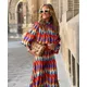 Plus Size o-collo Slim a-line Dress primavera estate Dress per le donne Casual abito lungo stampato floreale mezza manica Beach Party Robe
