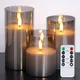 3 pezzi a tre colori senza fiamma a lume di candela a LED che desiderano creativo, colonna decorativa, candela in plastica finta alimentata a batteria, matrimonio domestico