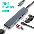 Adattatore USB 3.1 tipo C a HDMI compatibile 4K Thunderbolt USB C Hub Usb3.0 TF SD Slot per lettore PD per MacBookPro Air USB C Splitter