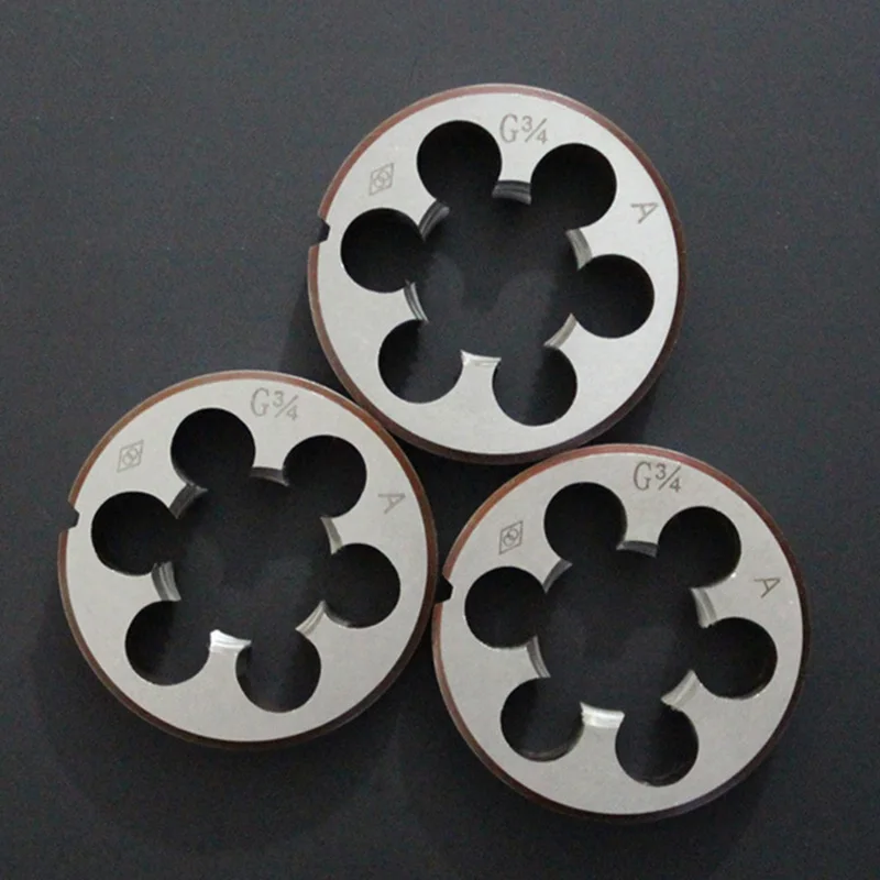 1 Pz HSS Filettature Per Tubi Rotondi Muore 1/8 1/4 3/8 1/2 3/4 HSS Tubo In Acciaio Ad Alta Velocità Filettatura Rotonda Die Utensili A Mano Rubinetto Die