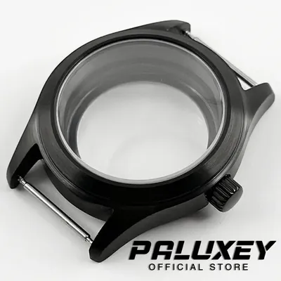Pilot NH35 36MM/39MM PVD Black Sapphire Crystal Diver Brushed Watch Case Fit NH34 NH35 NH36 PT5000 ETA 2824 Movement Screw Crown