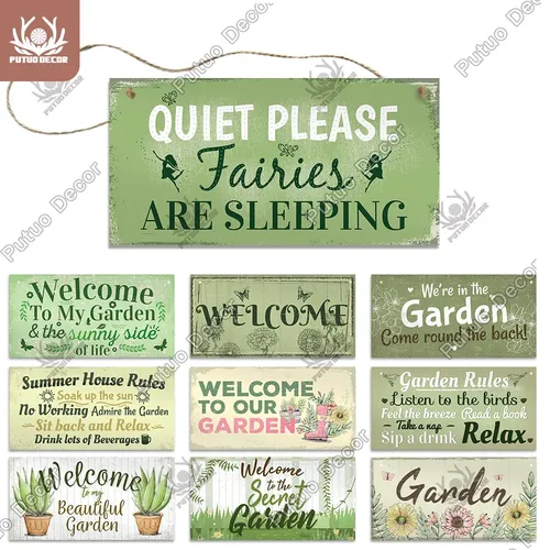 Putuo Decor-Plaques décoratives en bois, panneaux décoratifs, pendentif en bois pour jardin, maison