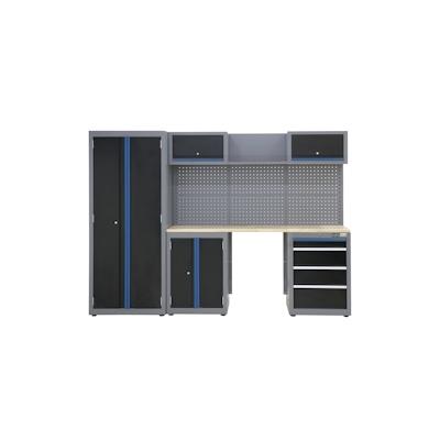 Baumarktplus Werkstattwand 13-tlg. Modulares Werkstattschranksystem aus Stahl mit Lochwand Werkstatteinrichtung Image