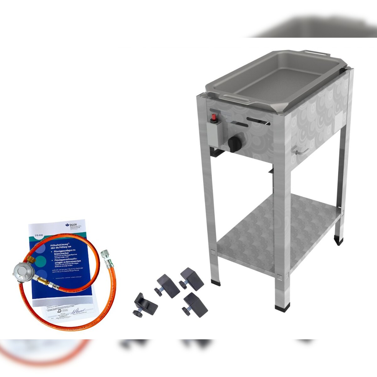 ChattenGlut Gasbräter 1-flammig 4,5kW Standgerät Stahlpfanne mit DGUV Image