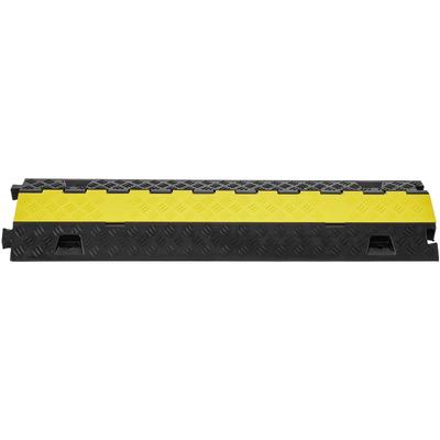 Rubber Cable Guard, Dual Channel, Durable Hose & Wire Protection Ramp for Driveways, with Easy Access Top