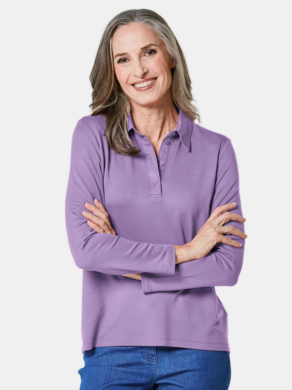 Goldner Poloshirts Damen flieder, 50 Image