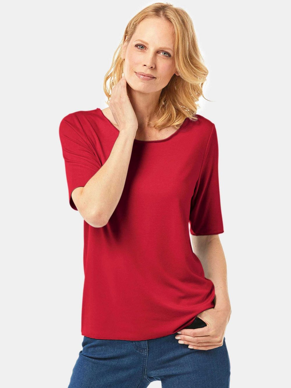 Goldner Kurzarm-Shirts Damen rot, 23 Image