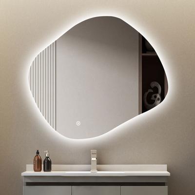 Unregelmäßiger LED Badspiegel Rahmenloser 84x74cm, Spiegel mit Beleuchtung 3 Lichtfarbe Dimmbare Image