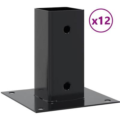 Pfostenträger Quadrat 12 Stk. 71x71mm Pulverbeschichteter Stahl vidaXL Image