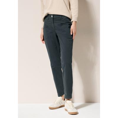 Paperbag-Hose CECIL, Damen, Gr. L, Länge 28, slate khaki, Web, 98% Baumwolle, 2% Elasthan, unifarben, casual, comfort fit lang, Hosen, mit großen Fronttaschen Image