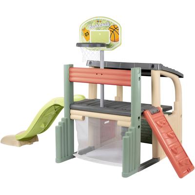 Klettergerüst SMOBY "Smoby Life, Klettergerüst Fun Center", bunt, Klettergerüste, Kinder, B/H: 203cm x 176cm, Kunststoff, Rutsche mit Wasseranschluss; Made in Europe, B:203cm H:176cm L:284cm