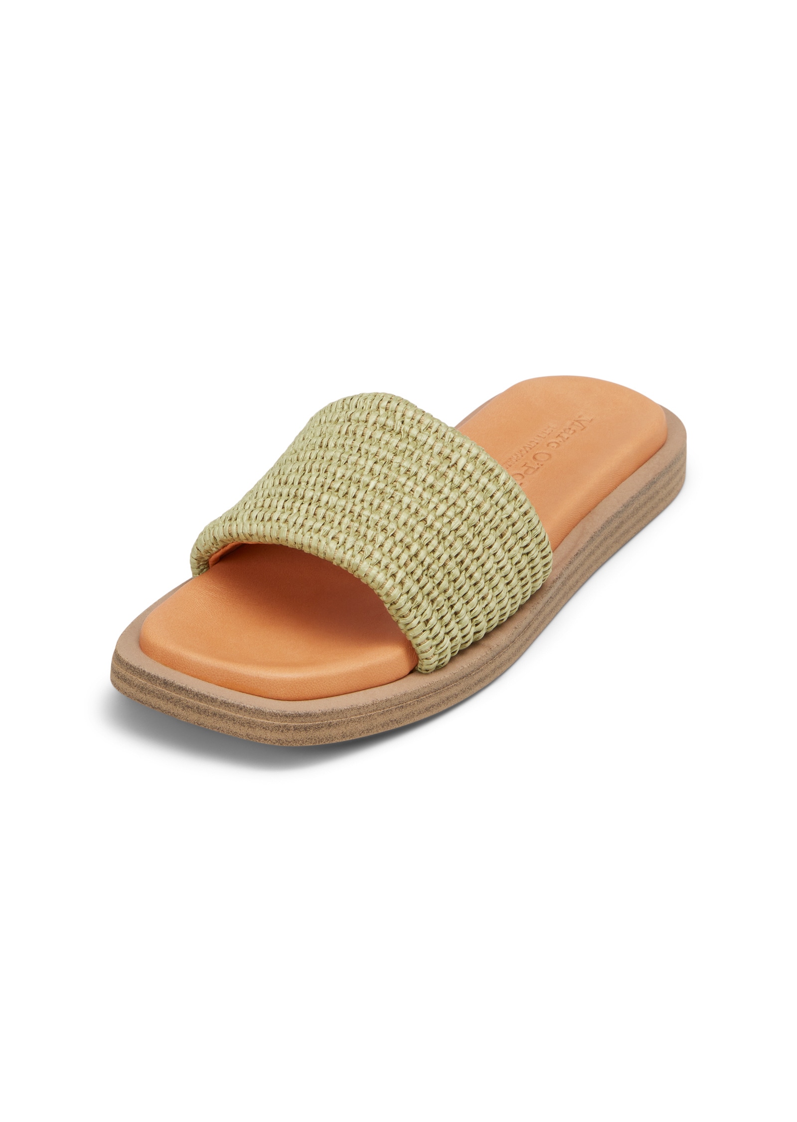 Sandale MARC O'POLO "in Raffiabast-Optik", Damen, Gr. 40, smooth sage, Obermaterial: 100% Polyester, unifarben, Schuhe Sandale