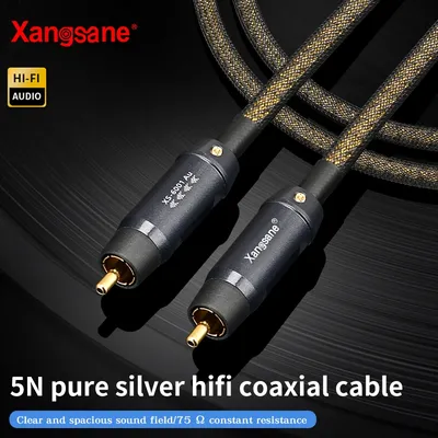 Xangsane reines Silber HiFi-Koaxialkabel 75 Ω HiFi-RCA-Kabelausgang SPDIF digitale Dekodierung TV-Leistungsverstärker 5.1-Kabel