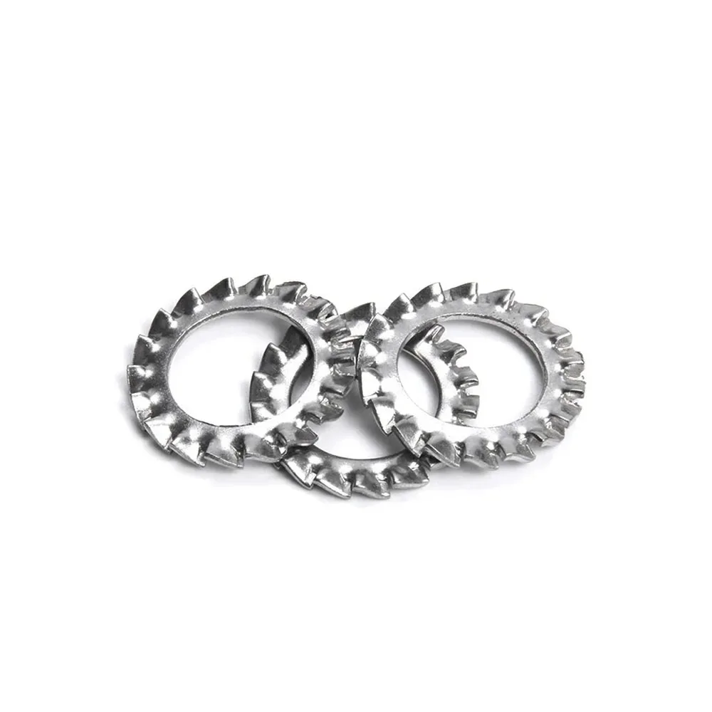 20–50 Stück Außenzahn-Zahnte Sicherungsscheibe-Dichtung M3 M4 M5 M6 M8 M10 304 Edelstahl-Metalldichtungssatz Image