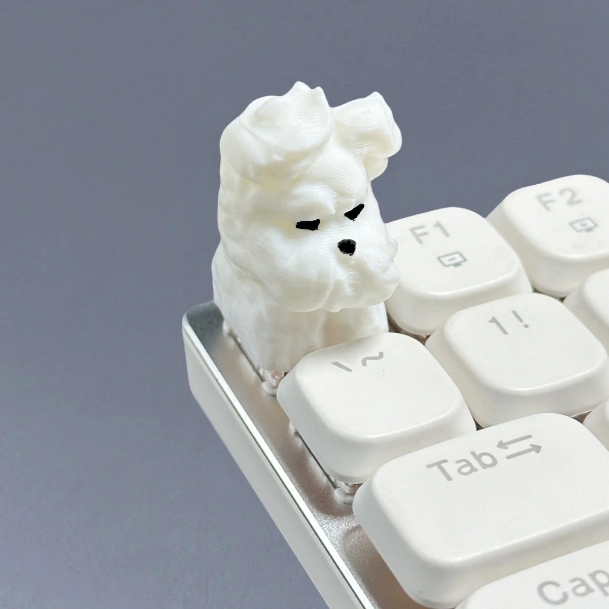 Windgeblasener Welpe, niedliche Tier-Tastenkappe aus Kunstharz, individuelle MX-Schalter-Tastenkappen für mechanische Tastatur, PC-Zubehör, Geschenk Image