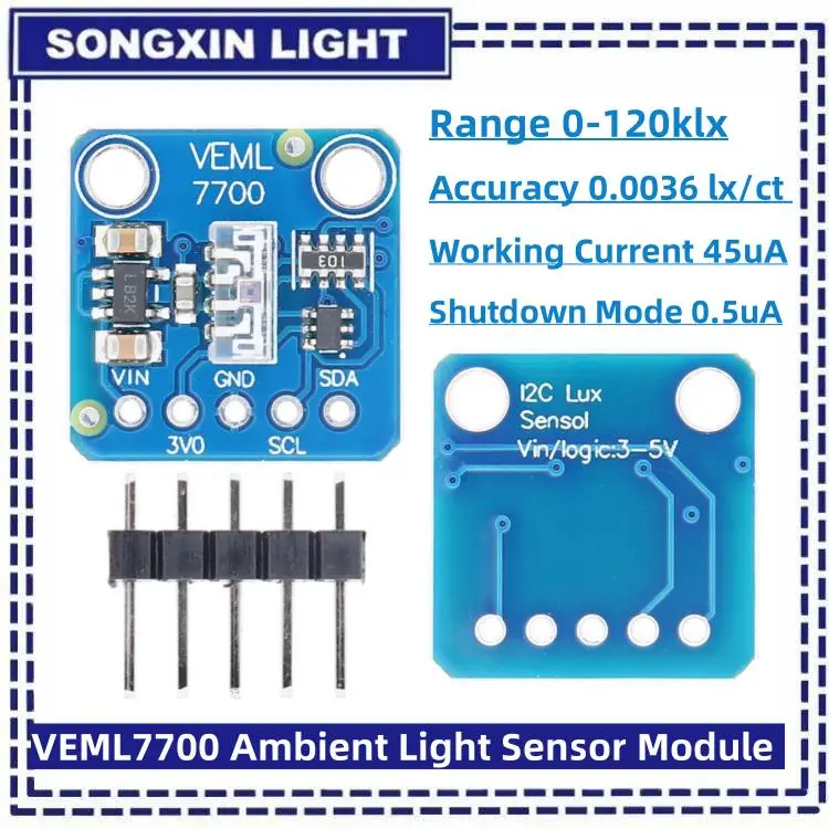 VEML7700 Led-Licht Sensor Mülleimer 120k Board 3,3V 5V I2C IIC Umgebungs für Raspberry Pi Zubehör modul Messung Ac Feuchtigkeit Image