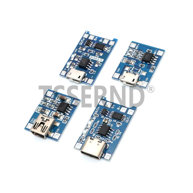 5 Stück Micro USB 5V 1A 18650 TP4056 Lithium-Batterie-Ladegerät-Modul Ladeplatine mit Schutz Doppelfunktionen 1A Li-Ion Image