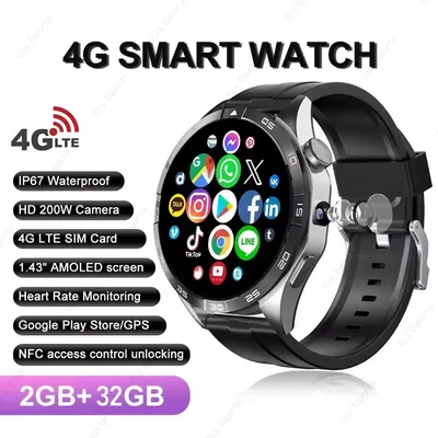 Für Huawei Smartwatch Kamera Video Anrufe Gesicht entsperren 4G/5G SIM Karte Uhren Für Mann GPS WIFI große Batterie Kapazität Smart Uhr Image