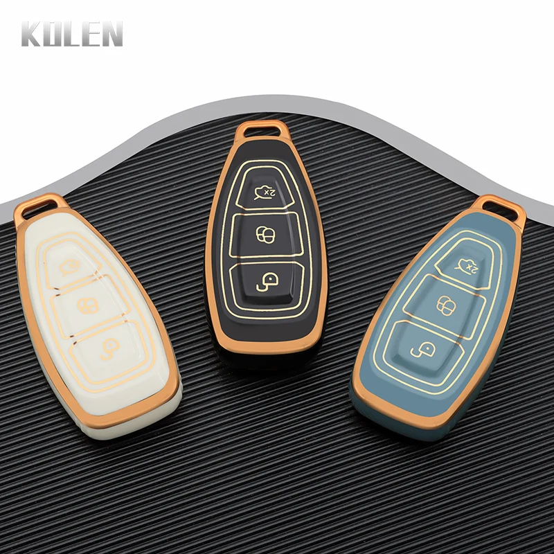 TPU Auto Fernbedienung Schlüssel Abdeckung Fall Shell Fob Für Ford Fiesta Focus 3 4 Mondeo Ecosport Kuga Focus C-Max ST Escape Schlüssel Schützen Halter Image