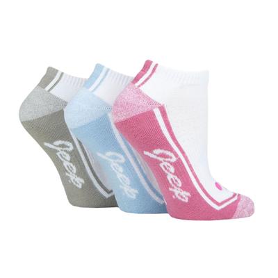 Damen Performance Trainer Socken | Jeep | Atmungsaktive dicke Outdoor gepolsterte Low Cut Socken mit Bogen unterstützt - Weiß Image