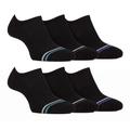 Mens Bamboo No Show Invisible Socken | Farah | 6 Pack | Low Cut Non Slip Cushioned Socken für Gym - Schwarz