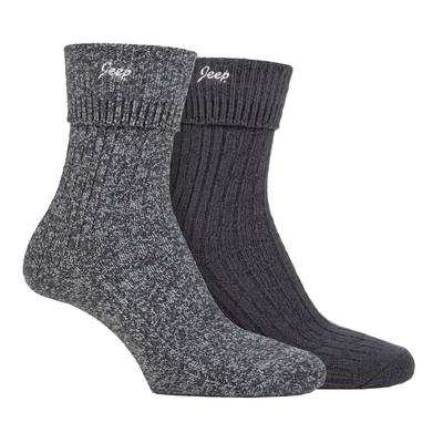 Damen Turn Cuff Socken | Jeep | Walking Boot Socken Frauen, Komfortable Performance Polyester Socken - Charcoal / Slate Image