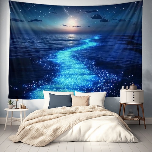 Landschaft Ozean Welle hängender Wandteppich Wandkunst Großer Wandteppich Wandmalerei Dekor Fotografie Hintergrund Decke Vorhang Zuhause Schlafzimmer Wohnzimmer Dekoration Image