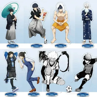 New Blue prison Model Badge Anime Peripheral Isagi Chigiri Bachira Nagi Karasu Acrylic Stand Figure