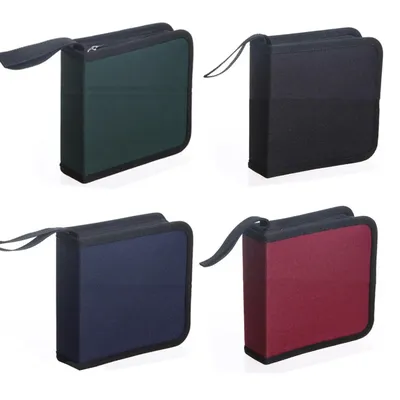 1pc Portable CD/DVD Zipper Storage Case - Holds 40 Discs, Travel-Friendly Wallet Binder, Organizer for Car & Home Use - Protecti