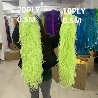 50CM Length Natural Ostrich feathers Boa 6 8 10 15 20Ply Fluffy Ostrich feather Trims Party Clothing