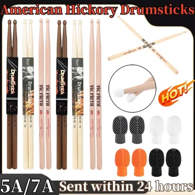 5A/7A Drumsticks Mallets Consistent Weight and Pitch American Hickory Drumsticks Classic Drum Sticks