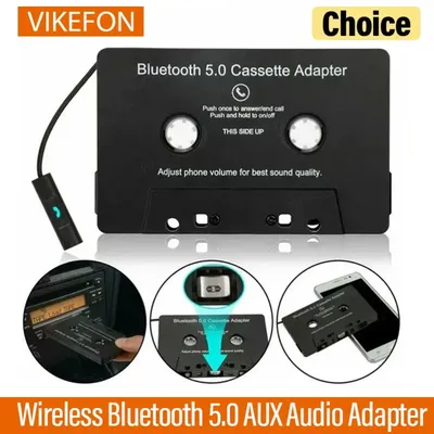 VIKEFON Bluetooth AUX Audio Adapter Car Wireless Cassette Tape BT 5.0 Converter Universal AutoCar