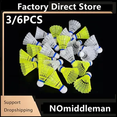 3/6PCS Shuttlecocks Yellow Nylon Shuttlecocks Badminton Shuttlecocks Indoor Outdoor Sports Badminton Training Balls