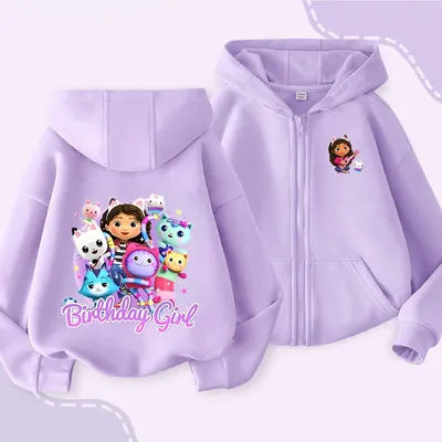 Gabby Dollhouse Children Cardigan Jackets Girls Kawaii Sweet Trendy Tops Coat Cartoon Anime Figures