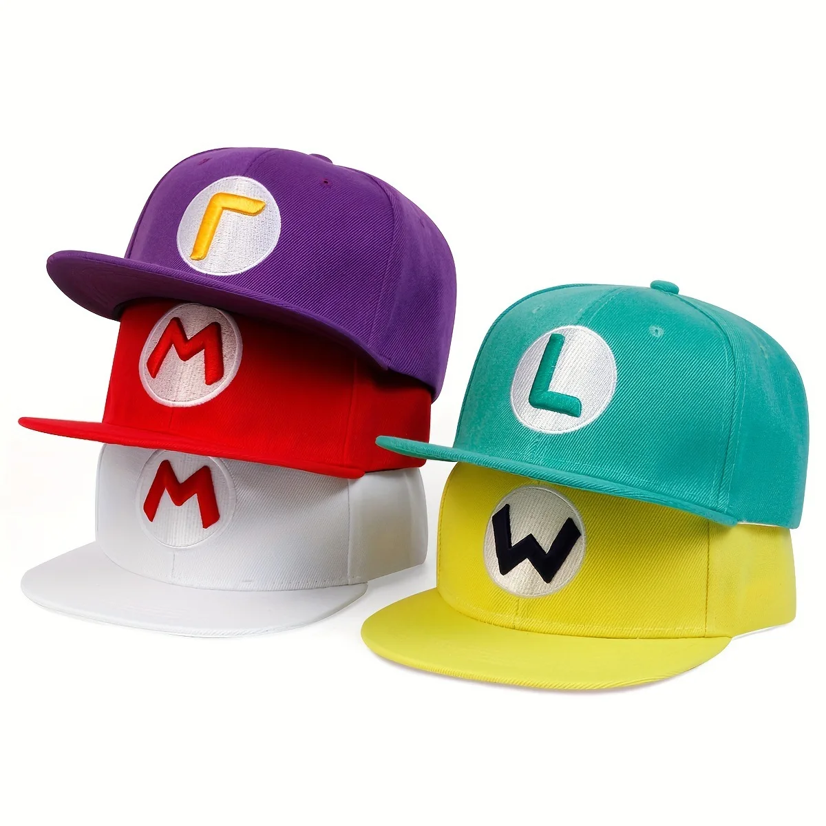 Street Cartoon Super Luigi Bros Cappello da sole Costumi carini regolabili Accessori per ricamo cosplay Berretto da baseball Cappello hip-hop