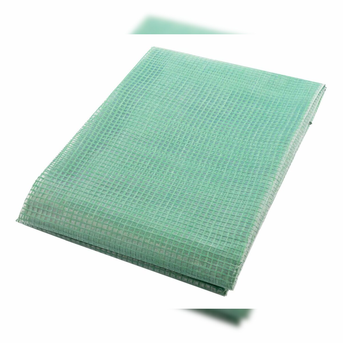 VEPATIM Gitterplane 2,00 x 10,00 m transparent mit grünem Gitter 250 g/m² mit Nagelrand verstärkt gefaltet UV-stabil Image