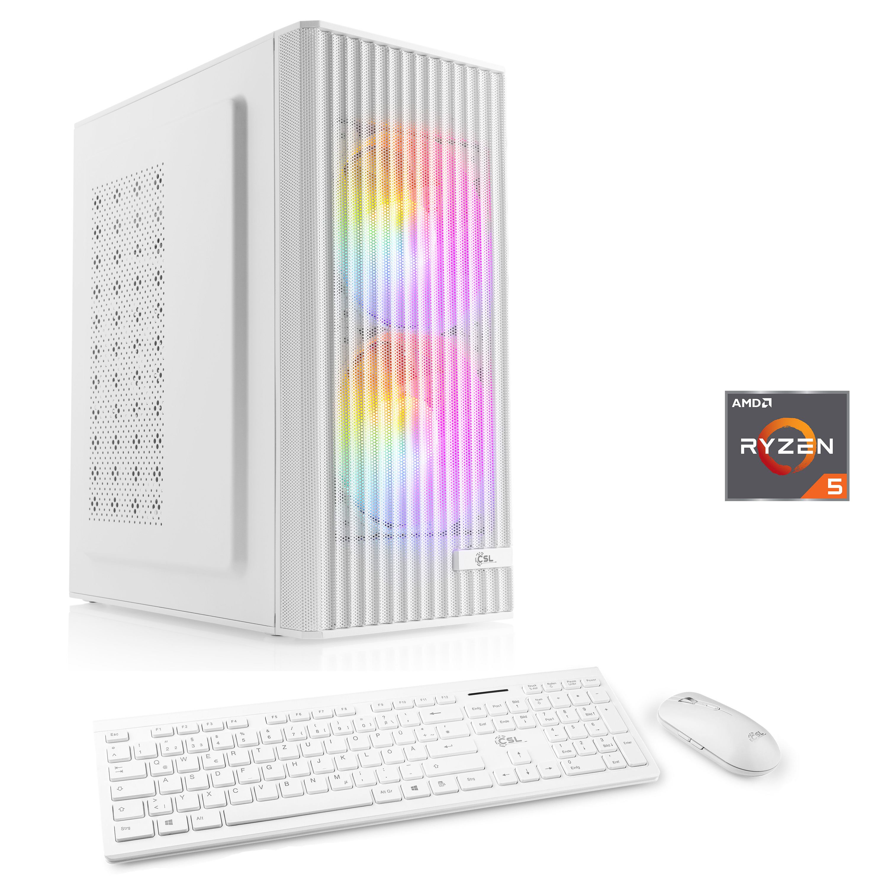 CSL PC "Spectrum V26111", weiß, Microsoft Windows 11 Home (64 Bit), 16 GB RAM 500 GB SSD, Desktop-PCs, PC